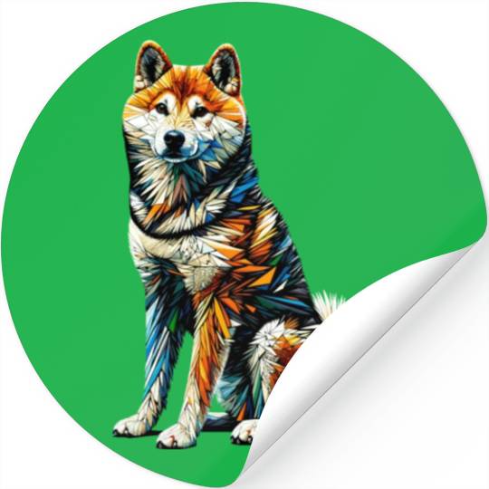 Polygon Art Japanese Shiba Inu Stickers