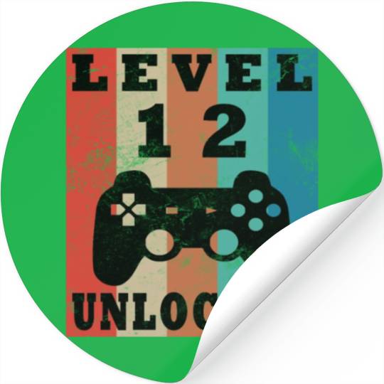 12th birthday level 12 gamer gift Stickers