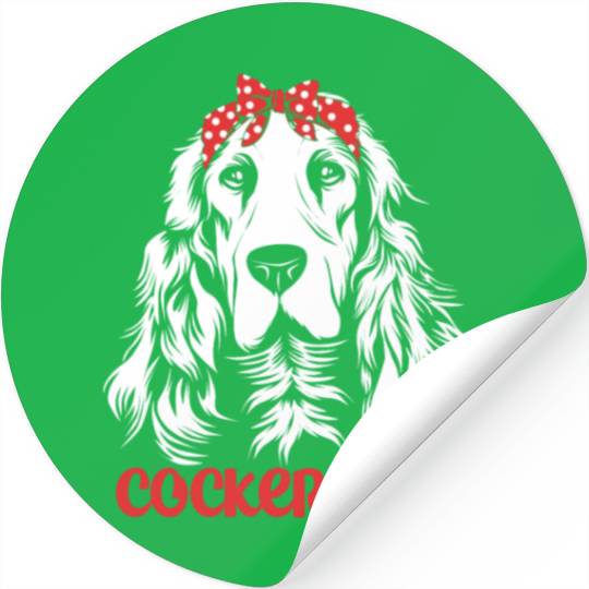Cute Dog Hair Bow Cocker Spaniel Mom Cocker Mom Stickers
