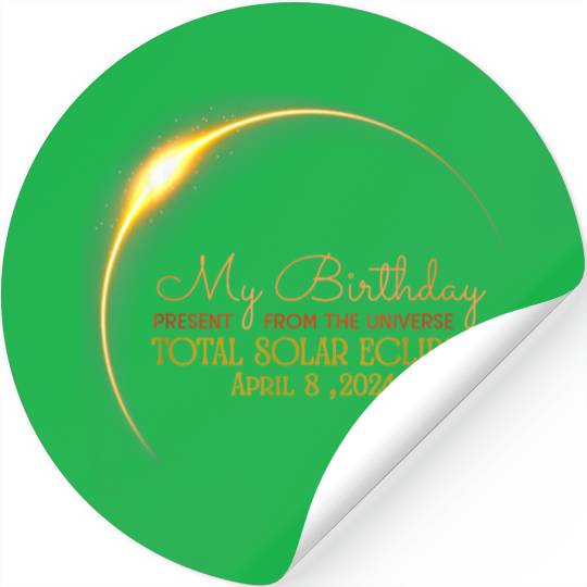 Solar Eclipse Birthday Present Universe Stickers