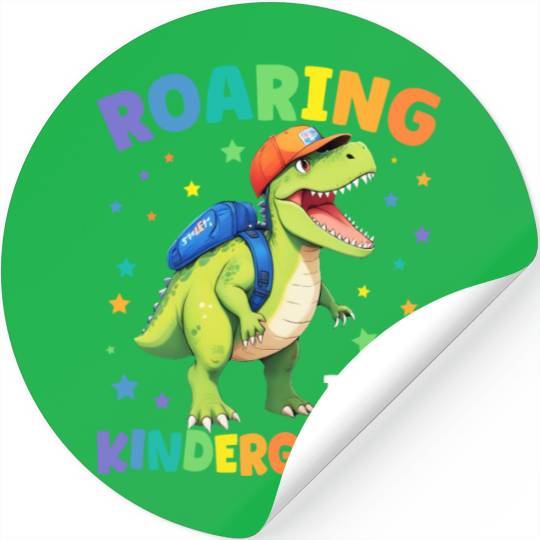 Roaring Kindergarten Dinosaur T Rex Back To School Stickers