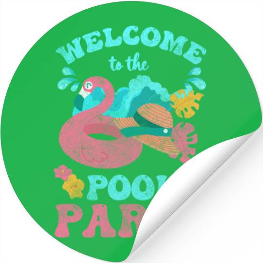 Pool Swimming Sun Alcohol Stickers