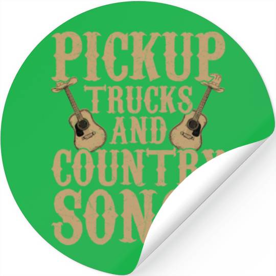 Pickup Trucks and Country Songs Western Cowboy Stickers