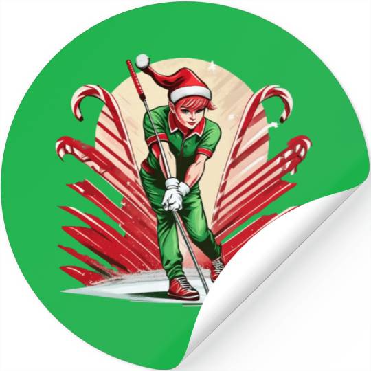 Christmas Elf Golf Stickers