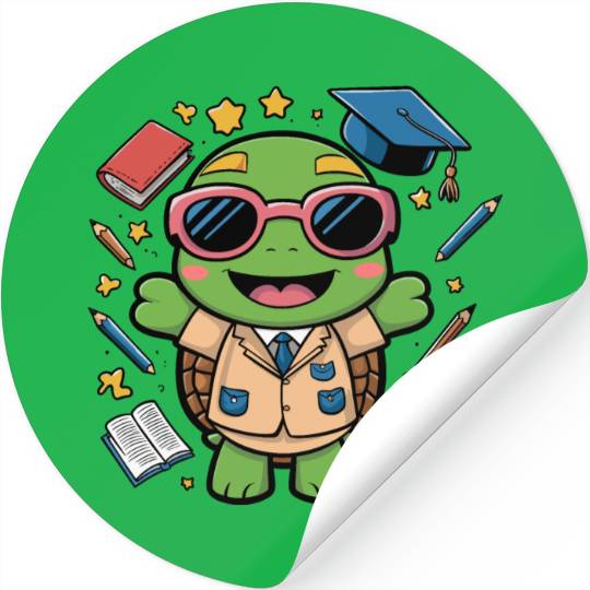 School Boy Turtle Stickers