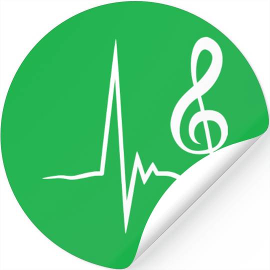 Music Clef Note Violin Treble Sound Pulse ECG Stickers