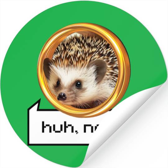 Huh, neat | Hedgehog on a golden ring Stickers
