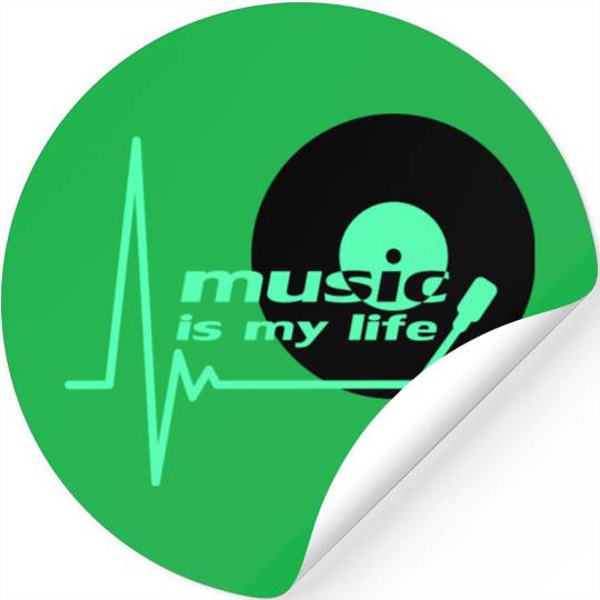 Music is my Party Life Vinyl Record Plate Pulse Stickers