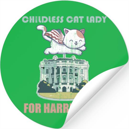 Childless cat lady for Harris 2024 Stickers