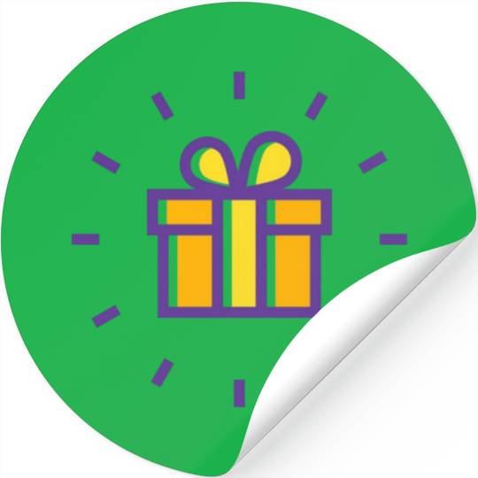 AA line icon of a gift box typically features a si Stickers