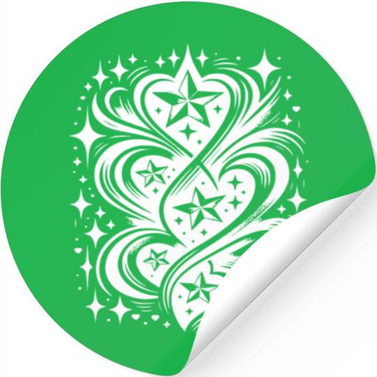 Tattoo Composition Of Stars And Hearts Stickers