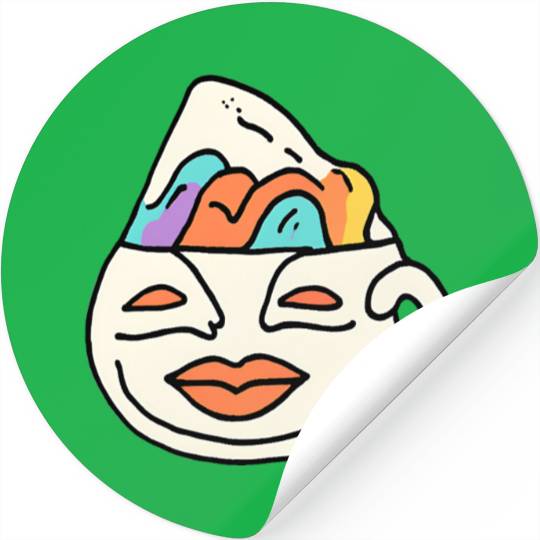 Abstract Fusion: Mug & Face Artistry Stickers
