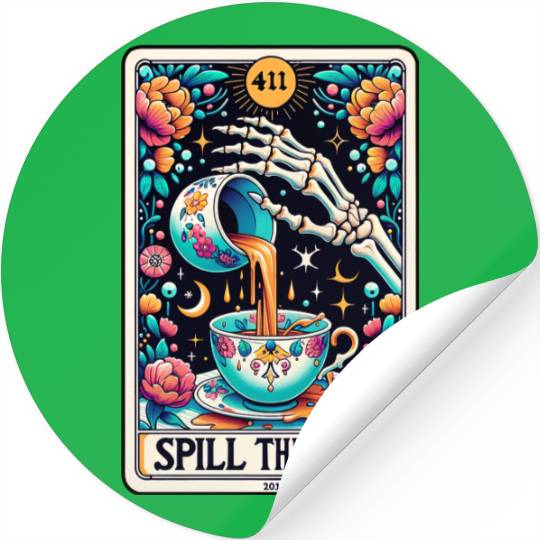 Spill The Tea Tarot Card Stickers