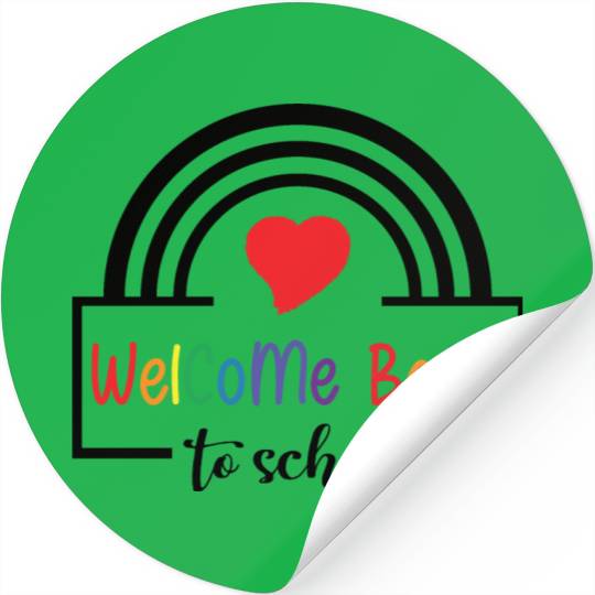 Welcome Back To School Rainbow heart Stickers