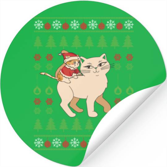 Cat Christmas Santa Caticorn Unicorn Meowy Catmas Stickers