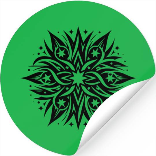 Fancy Star Composition Tattoo Style Stickers