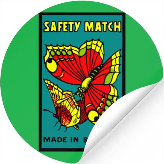Swedish Safety Matches Butterflies Stickers