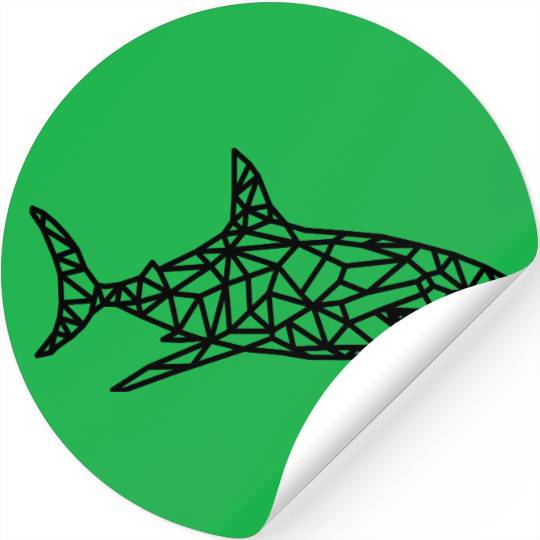 Jaws of Style: Geometric Shark Fashion Stickers