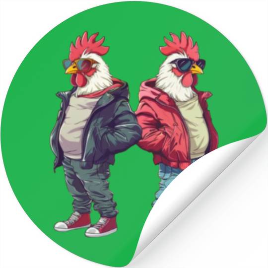 Streetwear fashion on hip chickens Stickers