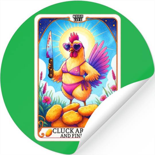 Funny Chicken Tarot Card, FAFO, Hilarious Stickers