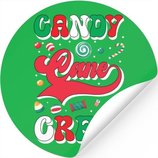 Candy Cane Crew Christmas Xmas Love Candy Boys Stickers