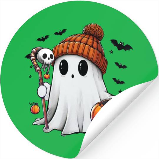 Bruh Ghost Halloween Stickers