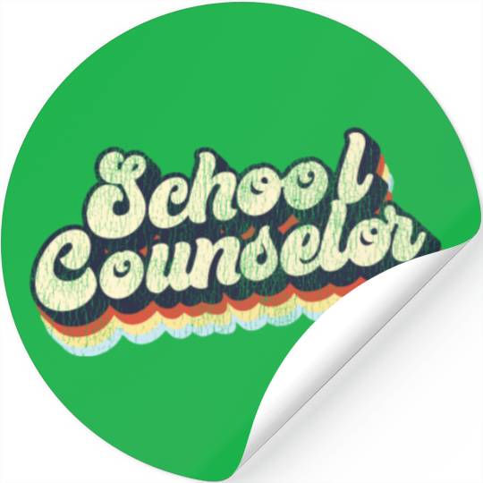 School Counselor Retro Vintage Stickers