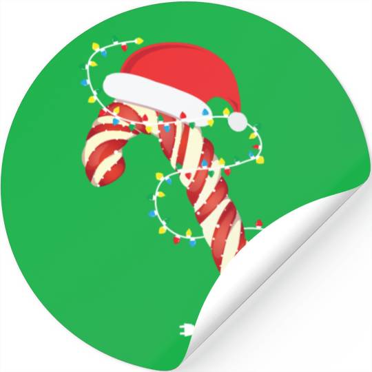 Christmas Candy Cane Santa Xmas Kids Toddler Youth Stickers