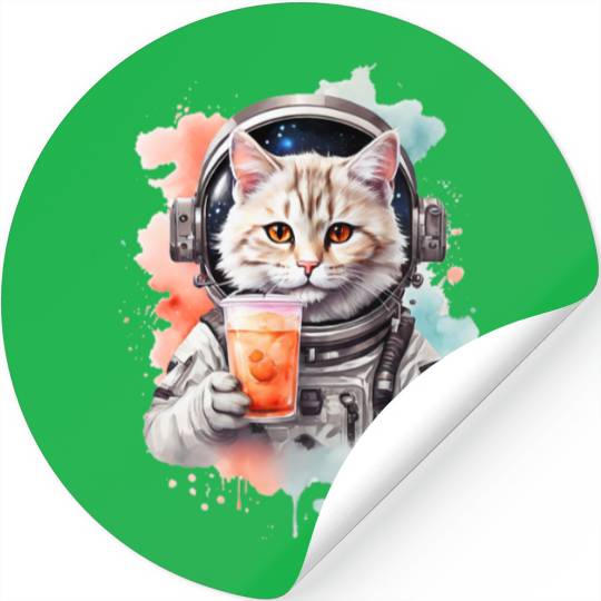 Space Cat Japanese Retro Kawaii Cute Kawaii Astron Stickers
