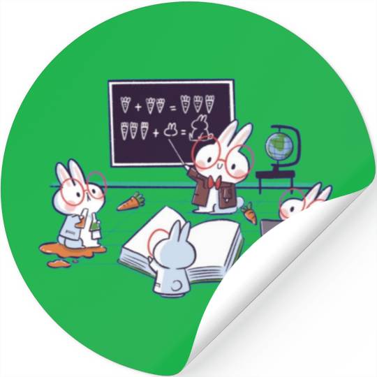 Bunnies Math, Funny Back To School Stickers