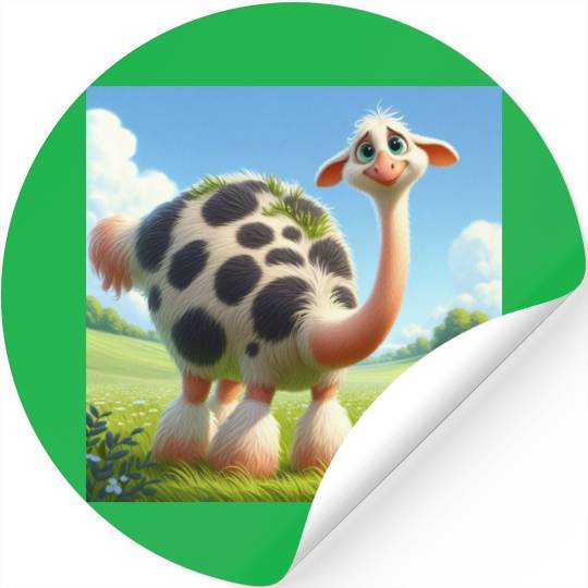 The ostrich-cow Stickers