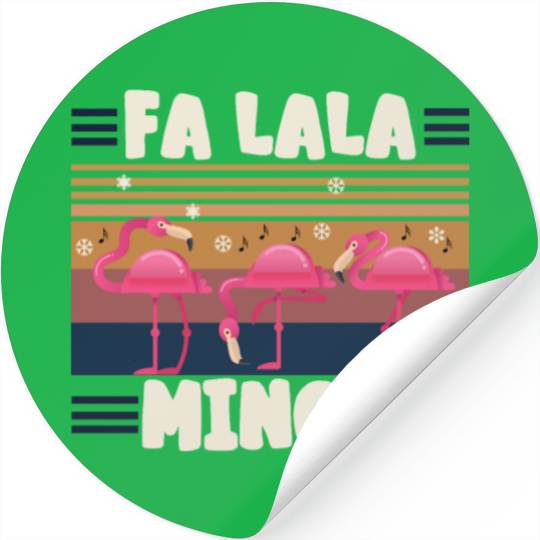 Candy Cane Flamingoes Fa La La MINGO Flamingo Stickers