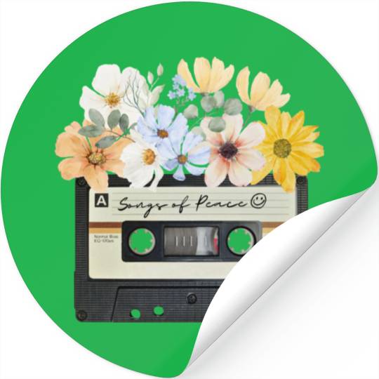 Songs of peace cassette tape Stickers