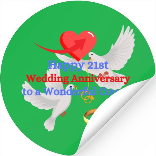 Wedding Anniversary 21st Stickers
