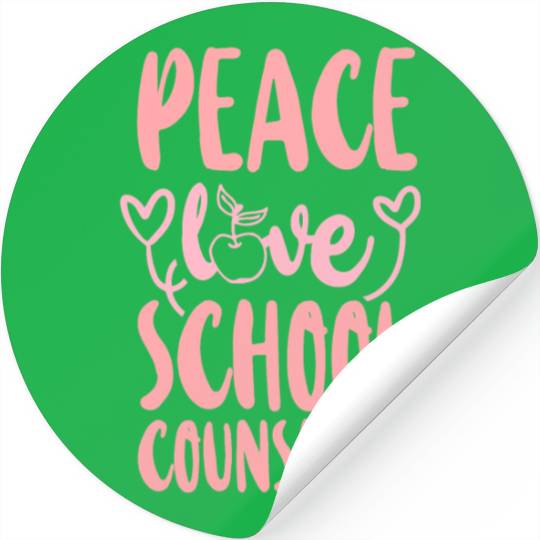 School Counselor Girl Peace Love Stickers
