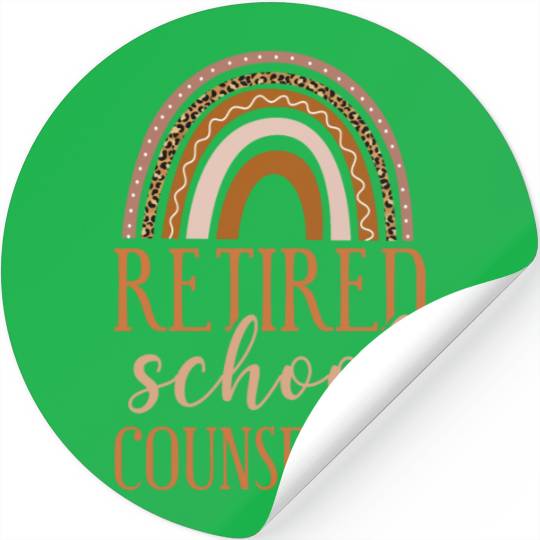 School Counselor Retired Rainbow Stickers