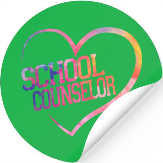 School Counselor Heart Watercolor Stickers