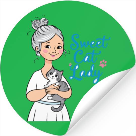 sweet cat lady Stickers