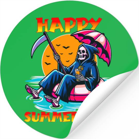 Happy Summerween Float Summer Halloween Spooky Stickers