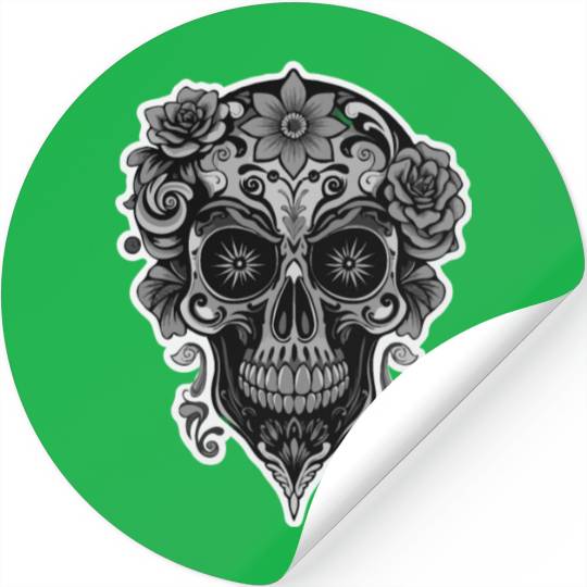 A abstract sugar skull Calavera Stickers
