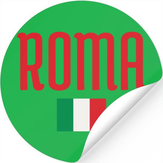 Vibrant Rome Italy Flag Typography Design Stickers