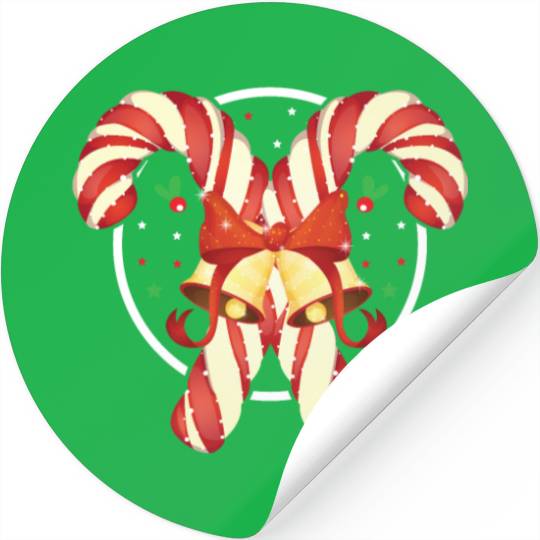 Candy Canes Christmas Matching Group Xmas Holiday Stickers