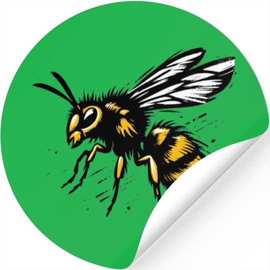 Two Color Wasp Insect Art 1 Stickers