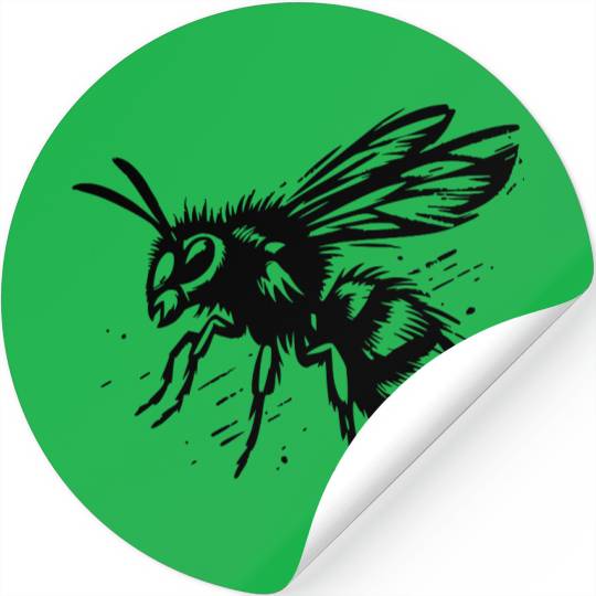 Two Color Wasp Insect Vector Art path4 Stickers