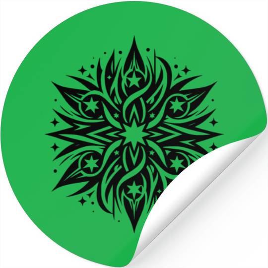 Tattoo Composition Of Stars And Flames Stickers