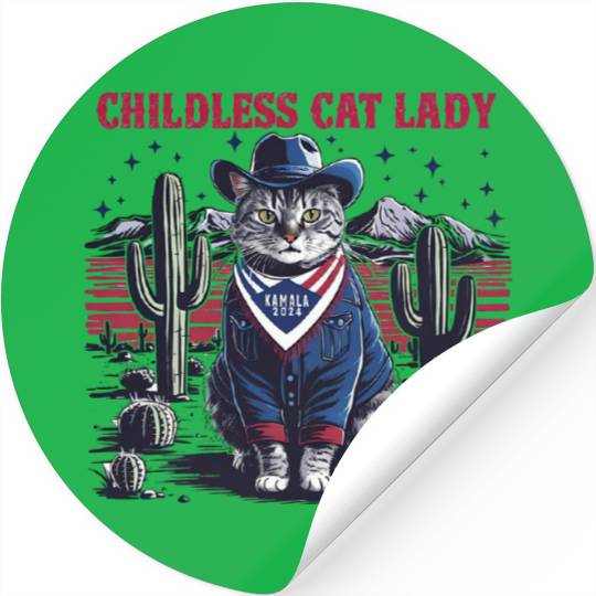 Childless Cat Lady For Kamala Stickers