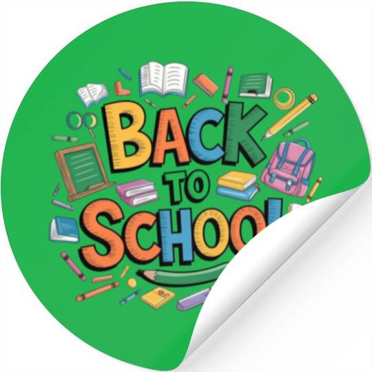 back to school on kids Stickers