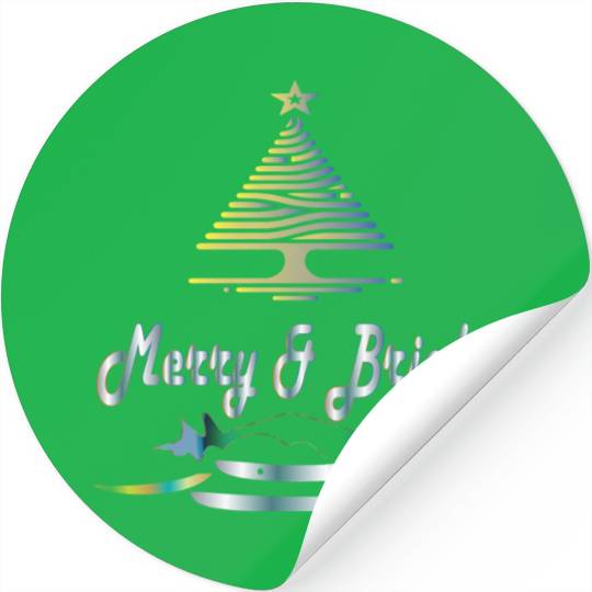 ' Christmas and merry bright 'typography design Stickers