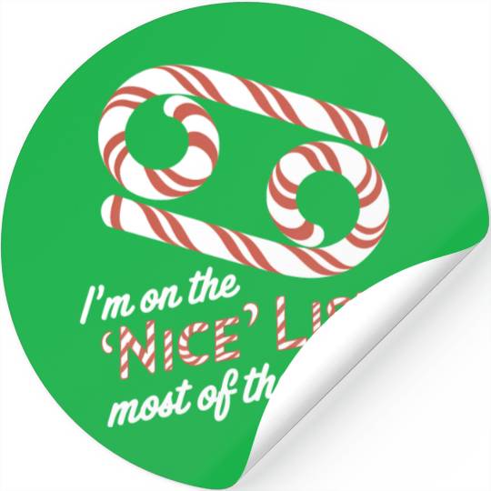 Funny Cancer Zodiac Christmas: Nice List Stickers