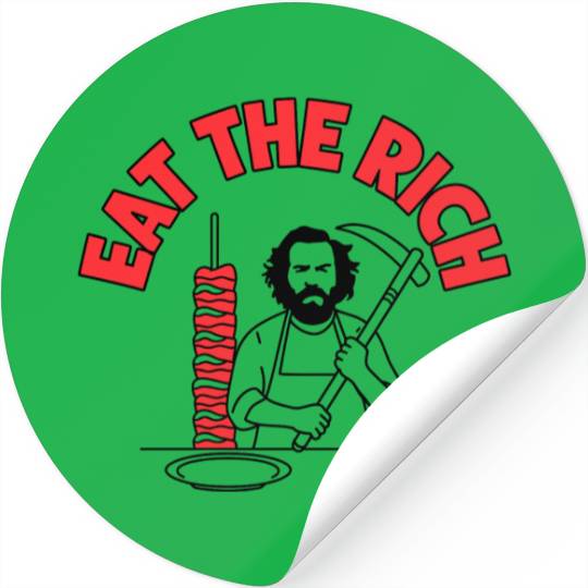Eat The Rich Döner Kebab Parody Design Stickers